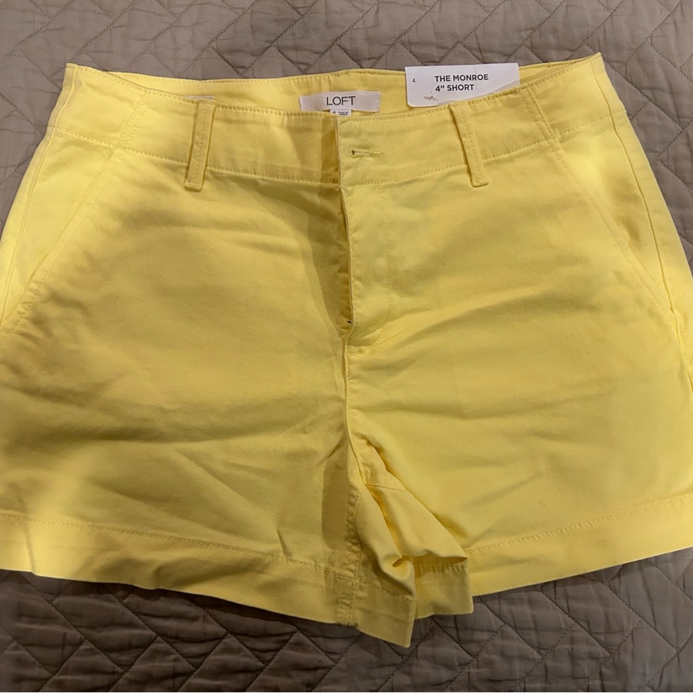 LOFT Sunny Yellow Monroe Shorts